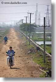 asia, bikes, ha long bay, motorcycles, vertical, vietnam, wires, photograph
