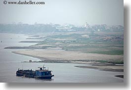 asia, barge, boats, ha long bay, haze, horizontal, vietnam, photograph