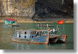 asia, boats, ha long bay, horizontal, small, small boats, vietnam, photograph