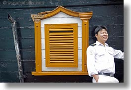 asia, asian, boats, ha long bay, horizontal, mate, people, ships, smiles, victory ship, vietnam, windows, photograph