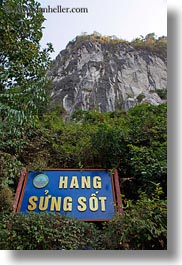 asia, ha long bay, hang song sot caves, hang sung sot, signs, vertical, vietnam, photograph