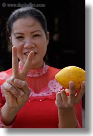 asia, asian, ha long bay, lemon, people, vertical, vietnam, womens, photograph