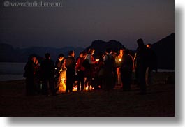 asia, beaches, fire, ha long bay, horizontal, nite, scenics, slow exposure, vietnam, photograph