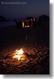 asia, beaches, fire, ha long bay, nite, scenics, slow exposure, vertical, vietnam, photograph