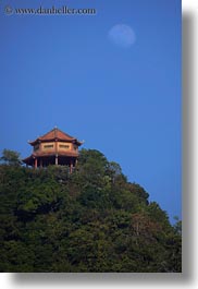 asia, ha long bay, houses, moon, scenics, vertical, vietnam, photograph