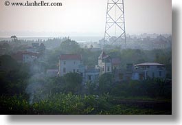 asia, ha long bay, horizontal, houses, scenics, telephones, towers, vietnam, wires, photograph