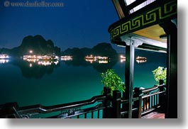 asia, boats, ha long bay, horizontal, mountains, nature, nite, reflections, scenics, slow exposure, vietnam, photograph