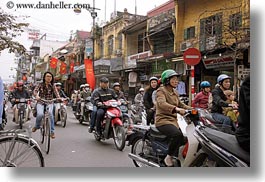 asia, bikes, crowds, hanoi, horizontal, motorcycles, vietnam, photograph