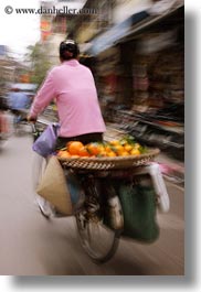 asia, bicycles, bikes, fruits, hanoi, oranges, slow exposure, vertical, vietnam, photograph