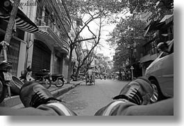 asia, bikes, black and white, feet, hanoi, horizontal, vietnam, views, photograph