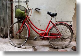 asia, bicycles, bikes, hanoi, horizontal, red, vietnam, photograph