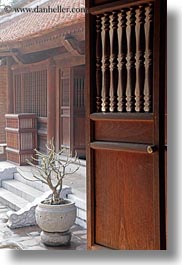 asia, confucian temple literature, doors, hanoi, vertical, vietnam, woods, photograph