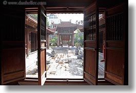 asia, confucian temple literature, doors, hanoi, horizontal, vietnam, woods, photograph