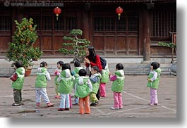 asia, childrens, confucian temple literature, green, hanoi, horizontal, jackets, people, school, vietnam, photograph