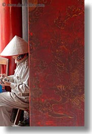 asia, confucian temple literature, counting, hanoi, money, people, vertical, vietnam, womens, photograph