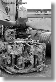 asia, black and white, engines, hanoi, military history museum, parts, vertical, vietnam, photograph