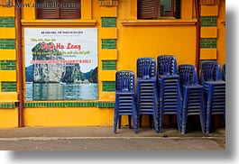 asia, blues, chairs, hanoi, horizontal, stacked, vietnam, photograph