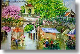 asia, colorful, hanoi, horizontal, paintings, vietnam, photograph