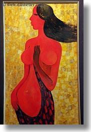 asia, hanoi, paintings, red, vertical, vietnam, womens, photograph