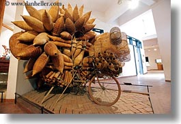 asia, baskets, bicycles, hanoi, horizontal, museums, vietnam, wicker, woods, photograph