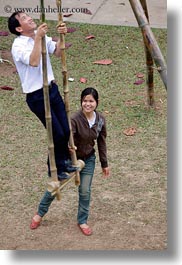 asia, couples, hanoi, people, swings, vertical, vietnam, photograph