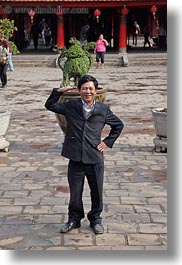 asia, asian, hanoi, men, people, smiling, vertical, vietnam, waving, photograph