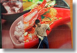 asia, cleaning, hanoi, horizontal, janitor, men, people, shrimp, vietnam, photograph