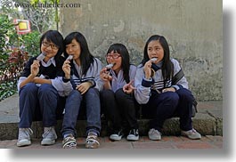 asia, girs, hanoi, horizontal, ice cream, people, teenage, vietnam, womens, photograph