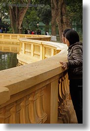 asia, curved, hanoi, pond, presidential palace, railing, vertical, vietnam, photograph