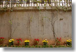 asia, concrete, flowers, hanoi, horizontal, prison, vietnam, walls, photograph