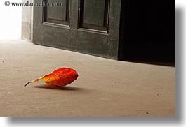 asia, doors, hanoi, horizontal, leaves, prison, red, slow exposure, vietnam, photograph