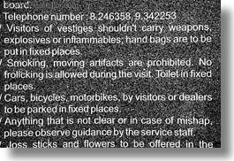 asia, black and white, hanoi, horizontal, prison, rules, signs, vietnam, photograph