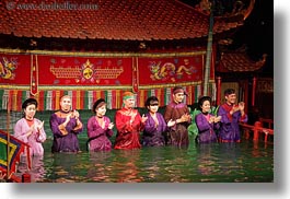 asia, hanoi, horizontal, puppet theater, puppeteers, vietnam, water, photograph