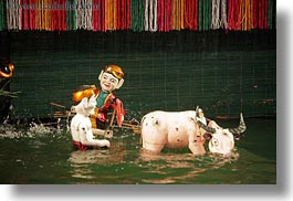 asia, hanoi, horizontal, puppet theater, puppets, vietnam, water, photograph