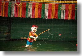 asia, hanoi, horizontal, puppet theater, puppets, vietnam, water, photograph