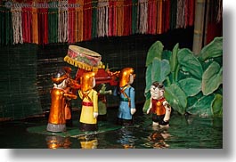 asia, hanoi, horizontal, puppet theater, puppets, vietnam, water, photograph