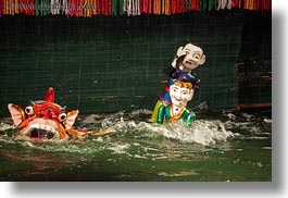 asia, hanoi, horizontal, puppet theater, puppets, vietnam, water, photograph