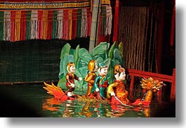 asia, hanoi, horizontal, puppet theater, puppets, vietnam, water, photograph