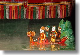 asia, hanoi, horizontal, puppet theater, puppets, vietnam, water, photograph