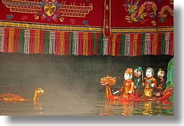 asia, hanoi, horizontal, puppet theater, puppets, vietnam, water, photograph