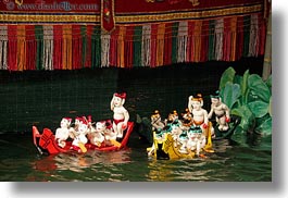 asia, hanoi, horizontal, puppet theater, puppets, vietnam, water, photograph