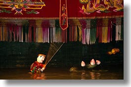 asia, hanoi, horizontal, puppet theater, puppets, vietnam, water, photograph