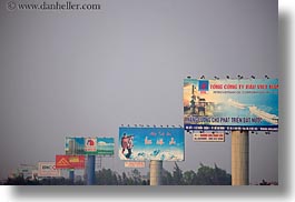 asia, billboards, hanoi, horizontal, large, signs, vietnam, photograph