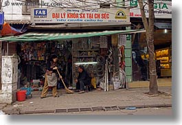 asia, hanoi, horizontal, stores, sweeping, vietnam, womens, photograph