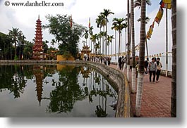 asia, crowds, hanoi, horizontal, palm trees, tran quoc pagoda, vietnam, photograph