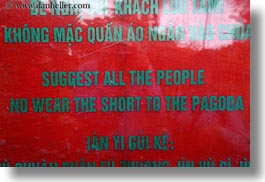 asia, hanoi, horizontal, humor, signs, tran quoc pagoda, vietnam, photograph