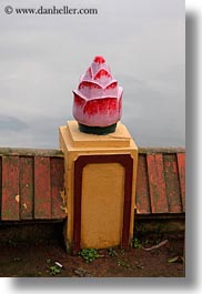 asia, flowers, hanoi, posts, tran quoc pagoda, vertical, vietnam, woods, photograph