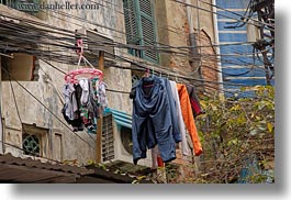 asia, hangings, hanoi, horizontal, laundry, telephones, vietnam, wires, photograph