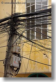 asia, buildings, hanoi, tangled, telephones, vertical, vietnam, wires, photograph