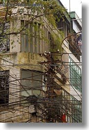 asia, buildings, hanoi, tangled, telephones, vertical, vietnam, wires, photograph